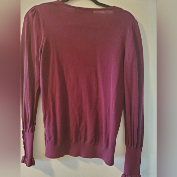 Lauren Ralph Lauren Kientana Cotton Blend Sweater siE small red/oxblood - Picture 2 of 4